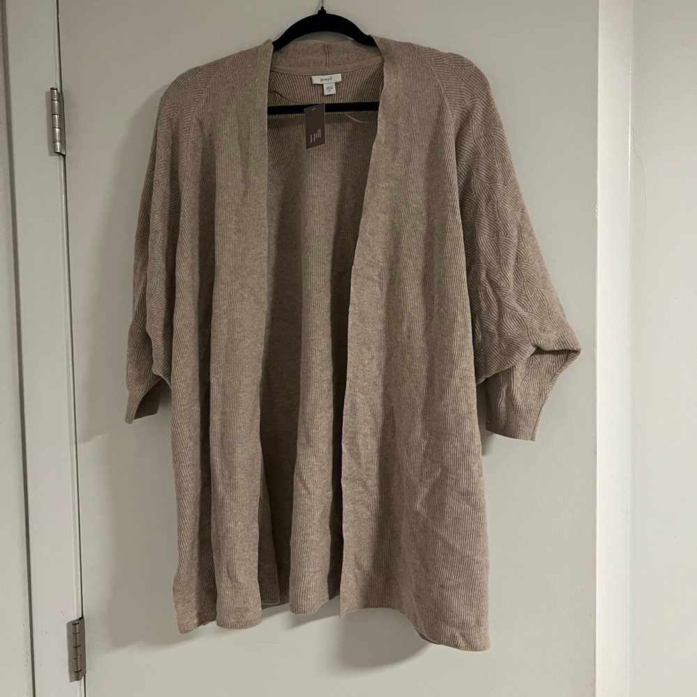 Pure Jill by J. Jill Tan Open-Front Cardigan